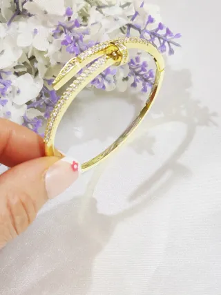 Pulsera Clavo Giratorio Chapado Oro 18K