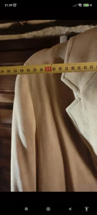 Chaqueta Mango Terciopelo Suave Beige