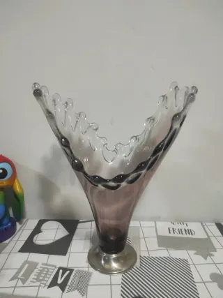 Centro de mesa cristal morado Murano