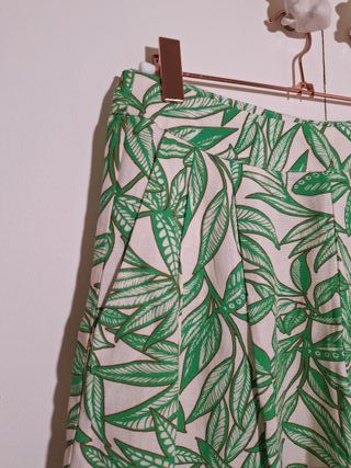 Bermudas Zara Algodón y Lino Estampadas