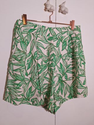 Bermudas Zara Algodón y Lino Estampadas