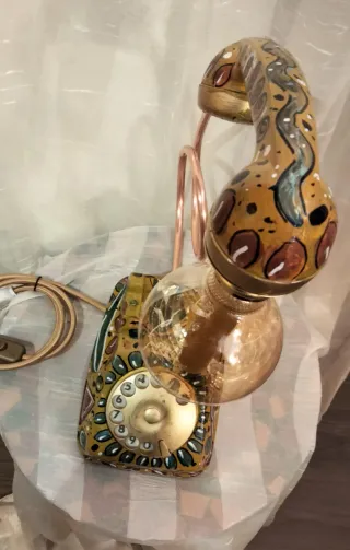 Lampada Telefono Dipinta a Mano
