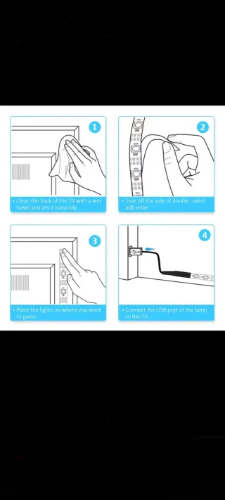 Striscia LED USB per TV/PC con Controllo a 3 Tasti