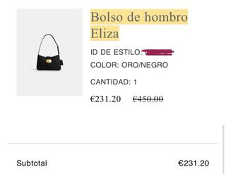 Bolso Hombro Coach Eliza Negro Dorado