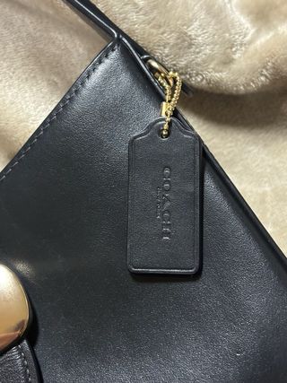 Bolso Hombro Coach Eliza Negro Dorado