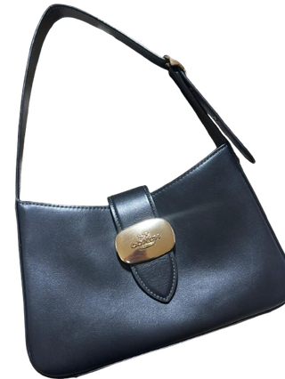 Bolso Hombro Coach Eliza Negro Dorado