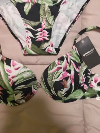 Bikini Gisela Negro Flores Nuevo