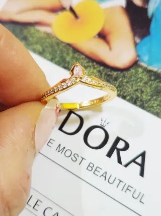 Anillo Pandora Tiara Princesa Aurora Disney. T56