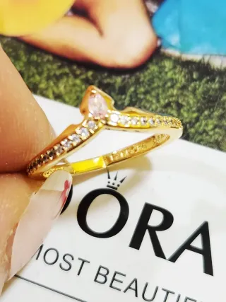 Anillo Pandora Tiara Princesa Aurora Disney. T56