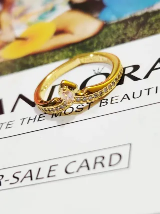 Anillo Pandora Tiara Princesa Aurora Disney. T56