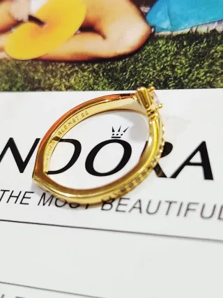 Anillo Pandora Tiara Princesa Aurora Disney. T56