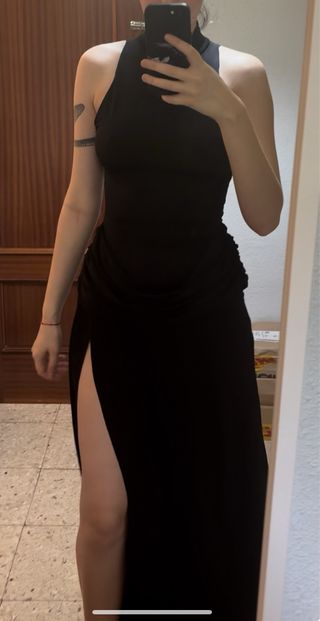 Vestido largo negro Violet Aurora