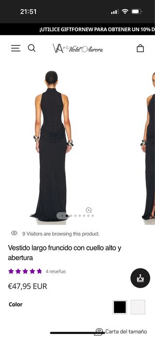 Vestido largo negro Violet Aurora