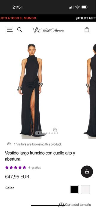 Vestido largo negro Violet Aurora