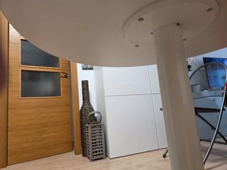 Mesa redonda blanca cristal 80cm