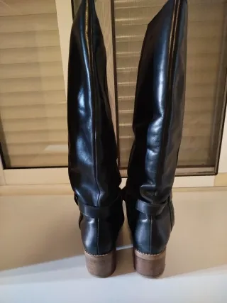 Botas altas piel Mango Talla 37