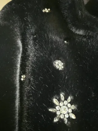 Abrigo Zara pelo negro talla S