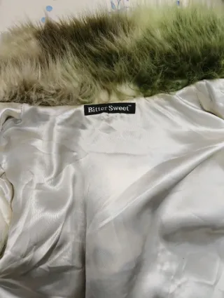 Chaleco corto de pelo talla única gris/verde Ganga