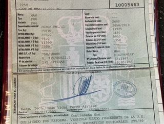 Chasis CAMIÓN Man F06 26/362 FNL 26 Toneladas