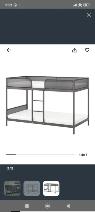 Litera Tuffing Ikea Gris Metal