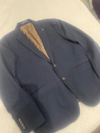 Americana hombre azul y marrón