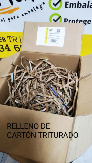 Relleno de cartón triturado para embalaje