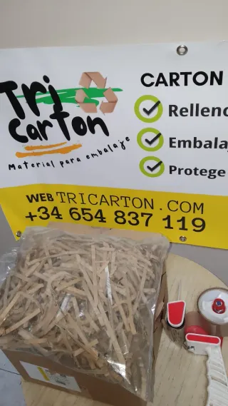 Relleno de cartón triturado para embalaje