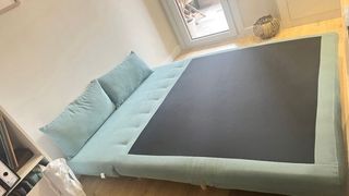 Sofá cama verde tela