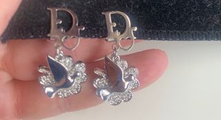 Pendientes Dior Paloma y Trébol plateados