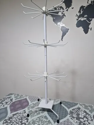 Espositore girevole bianco per gioielli