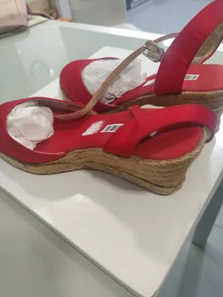 Zapatillas cáñamo cuña rojas