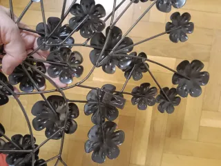 Cuadro Flores Metal Dorado Morado