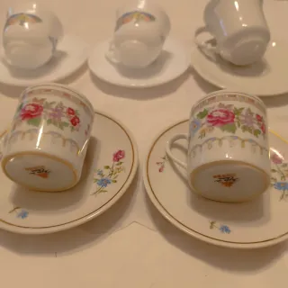 Juego 6 Tazas Vintage Porcelana