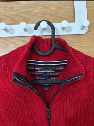 Jersey/Cárdigan Tommy Hilfiger Rojo con Cremallera