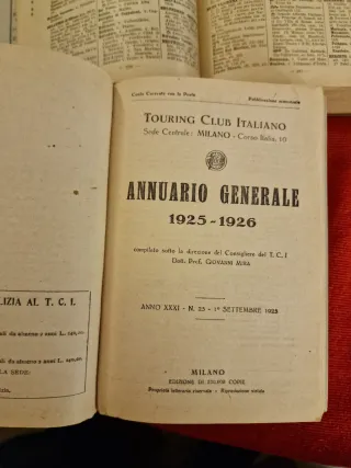 2 Annuari Touring Club Italiano 1925-26 e 1929