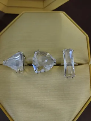 Tris anelli Swarovski taglia 58