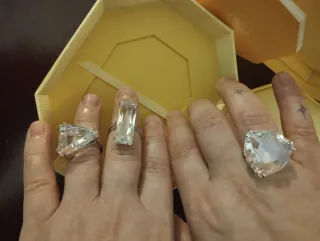 Tris anelli Swarovski taglia 58