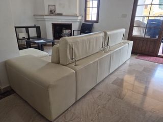 Sofá de piel blanco modular