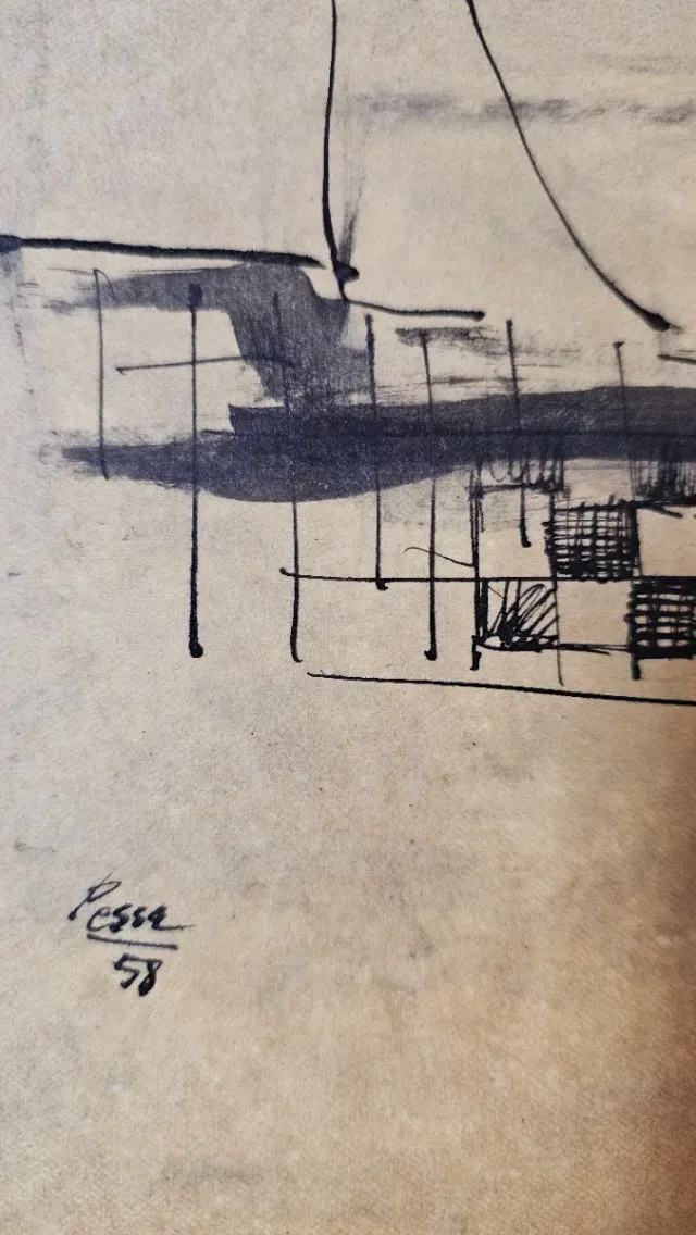 Dibujo a tinta Lluís Pessa 1958