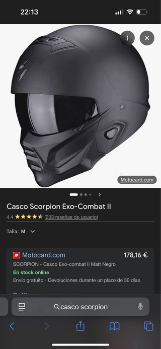 Casco de moto Scorpion negro