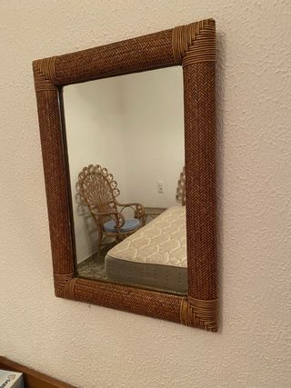 Espejo Marco Mimbre. Negociable.