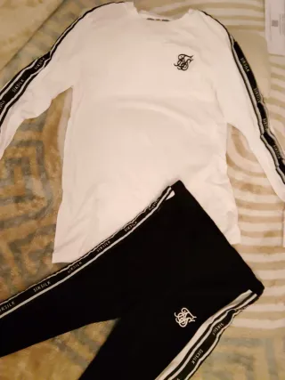 Chándal SikSilk blanco y negro