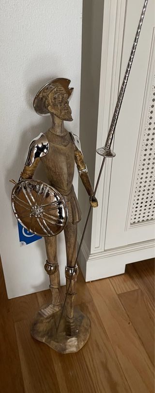 Escultura Don Quijote Madera y Metal