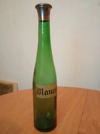 Botella antigua verde Blanco
