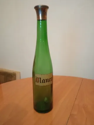 Botella antigua verde Blanco