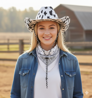 Sombrero Cowboy + Bandana Estilo Western Adulto