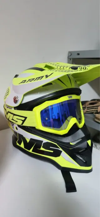 Casco Motocross IMS Army Amarillo
