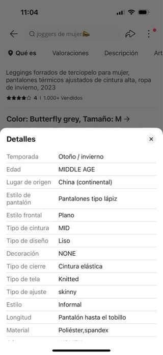 Pantalones leggings térmicos con borreguito