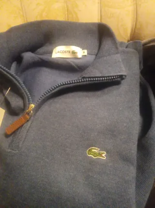 Jersey Lacoste Azul Media Cremallera