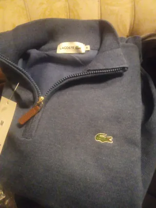 Jersey Lacoste Azul Media Cremallera